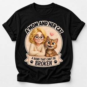 A Mom And Her Cat — Custom Cartoon Portrait Bond Tee - Personalized T-shirt a2f49298-07e6-466c-817a-756fcafef0c9.png