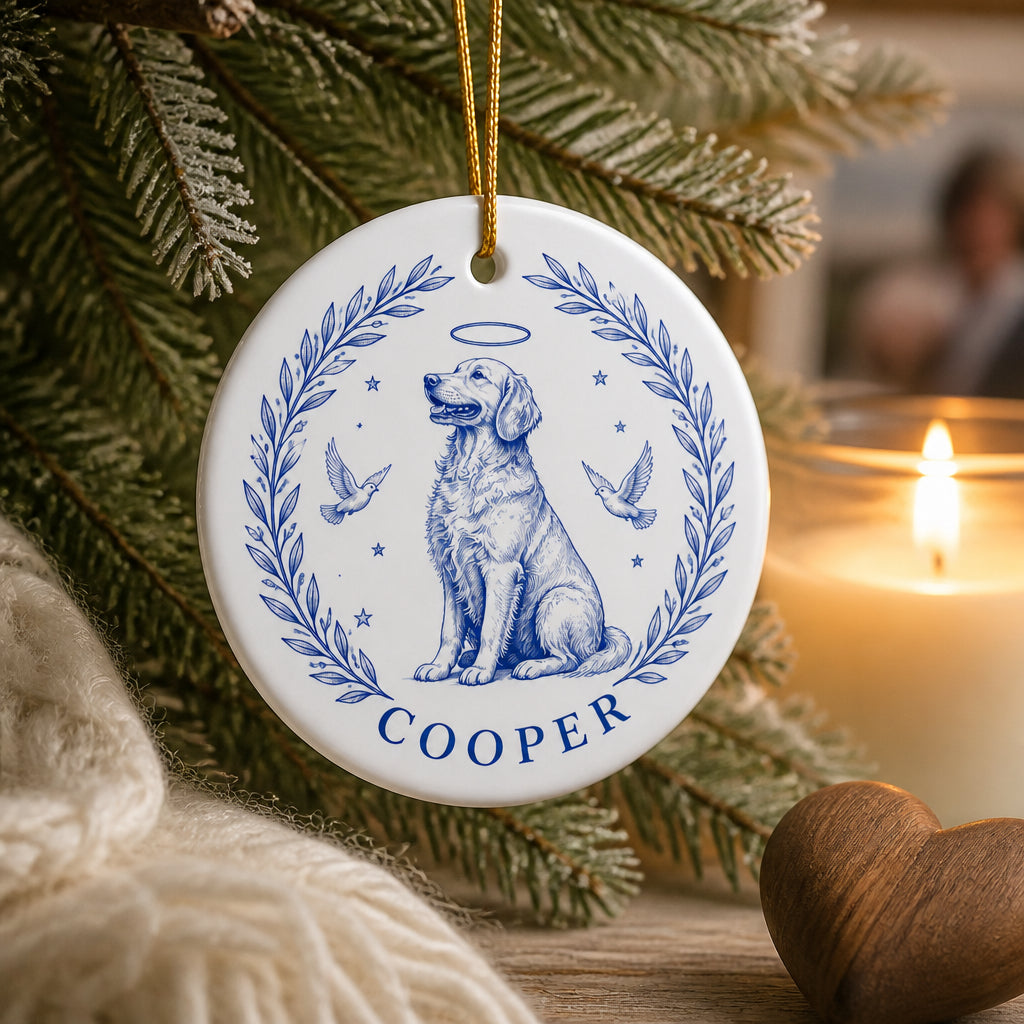 Blue Porcelain Pet Memorial Ornament – Name Personalized - Personalized Ornament a2f6aaee-5e2a-418d-ae77-34789130123f.jpg