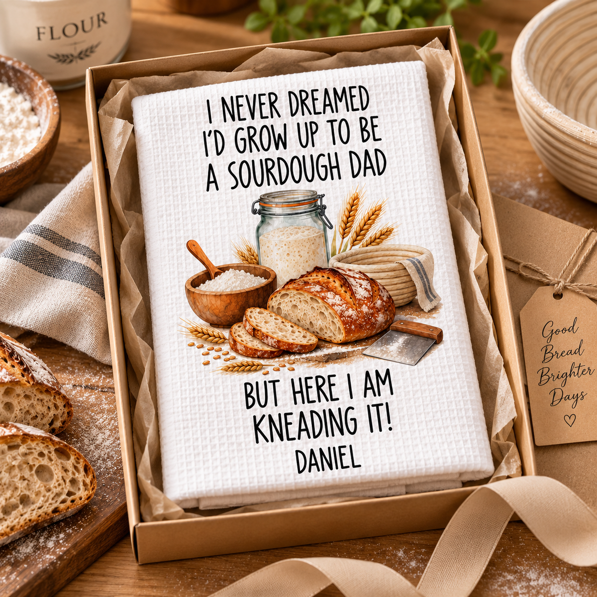 Personalized Sourdough Dad Kitchen Towel – Funny Bread Baking Gift for Dad, Custom Name Waffle Tea Towel a2ff149b-4079-413c-8a76-995d9b7b6236-Image-Sep-25-2026-04_45_27-PM-2-.png