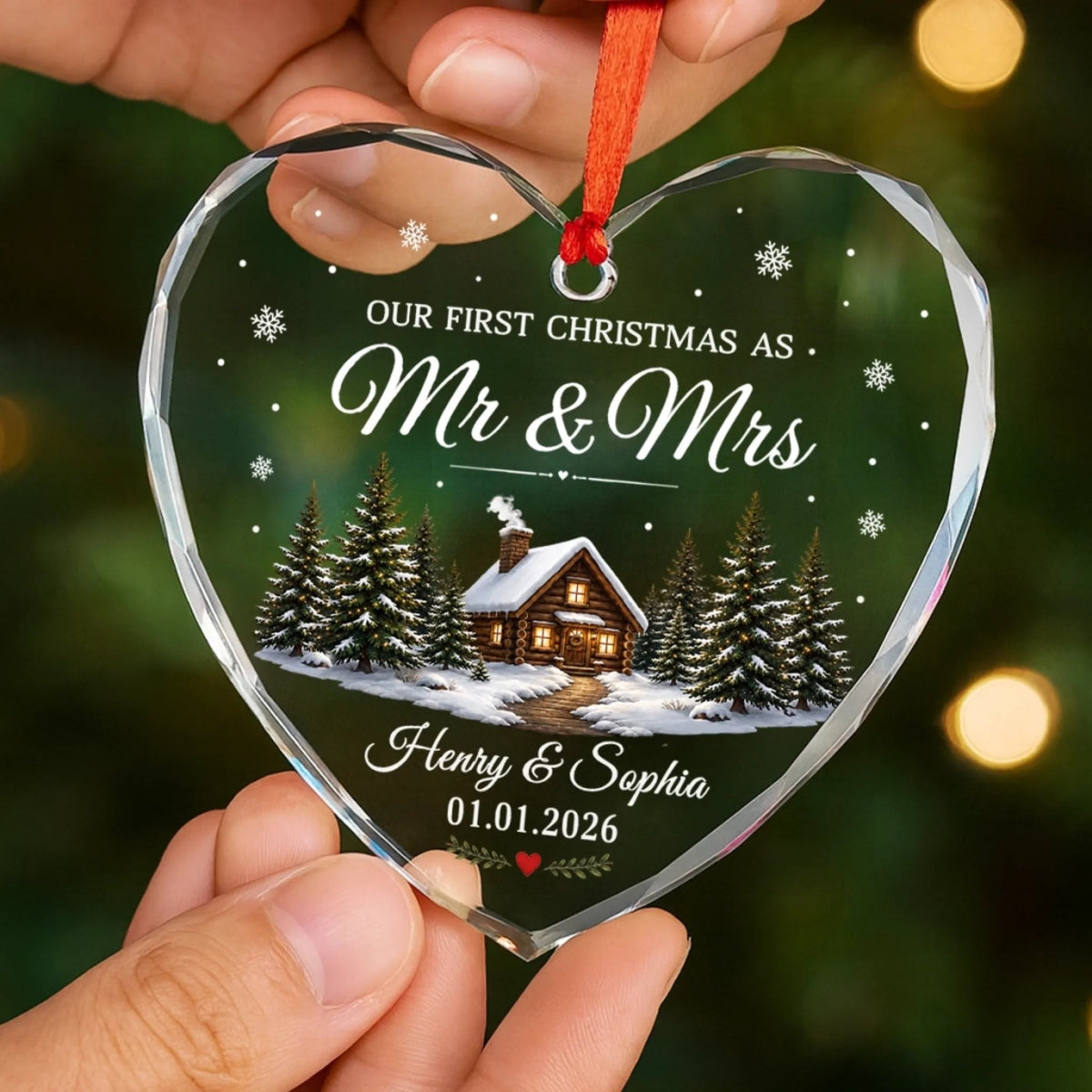 Custom First Christmas Heart Glass Ornament - Personalized Anniversary Christmas Wedding Gifts For Husband And Wife, Him And Her - Mr And Mrs Christmas a3066504-f471-46cf-9b7c-200bf4449b77-banner-4.jpeg