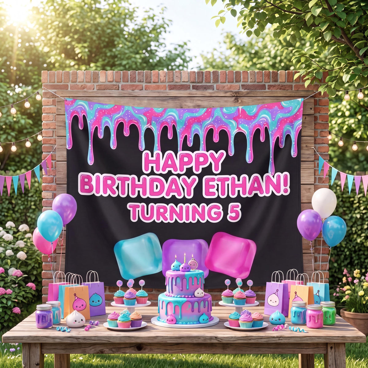 Kawaii Birthday Party Backdrop, Custom Name Tapestry, Colorful Dumpling Plush Decor, Sweet Treats Banner, Cute Food Dessert Wall Hanging a322df25-2ef0-41db-8630-abdea6ac66e6-7.jpg