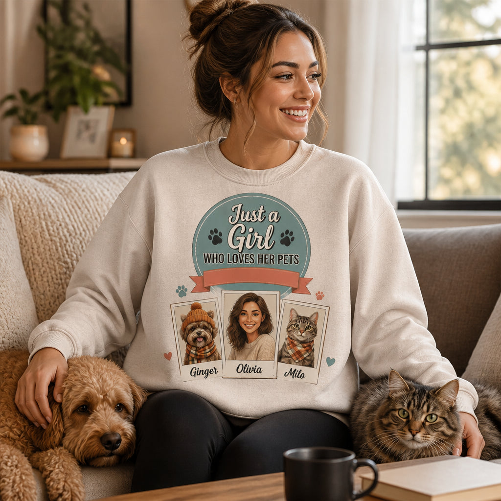 Just A Girl Who Loves Her Pets — Custom Portrait Sweatshirt - Personalized Sweatshirt a3251d9e-e746-44b6-8382-b917117c5eeb.jpg