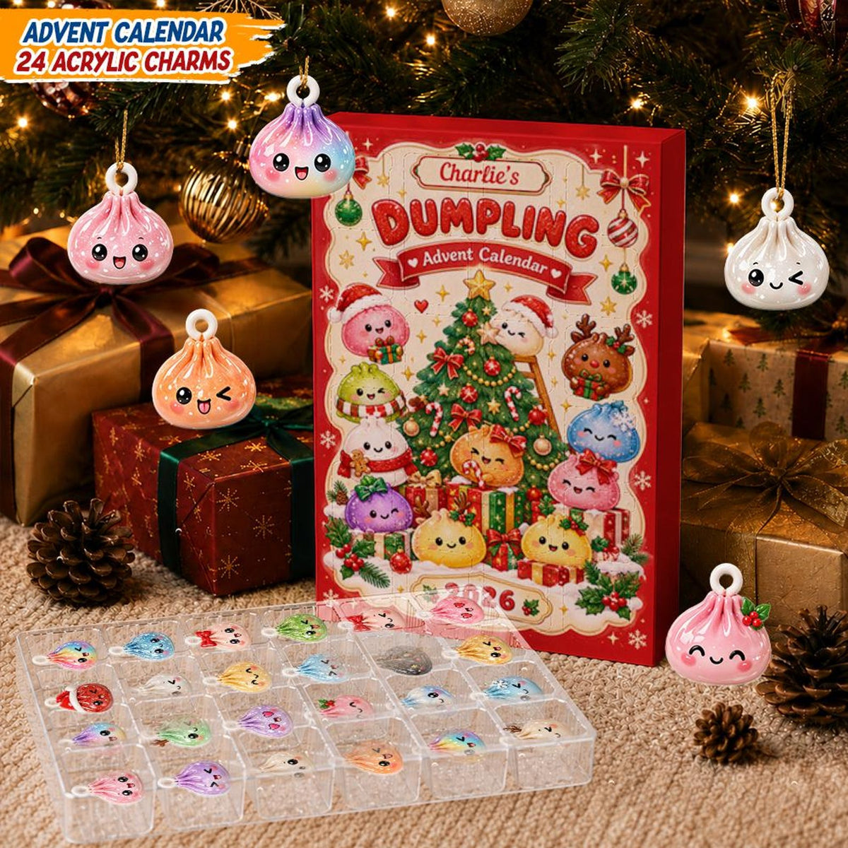 Personalized Dumpling Advent Calendar, 24 Acrylic Charms, Custom Name, 2026 Countdown, Asian Food Keepsake a33b9141-f272-4216-a854-996bb114d38c-il_1588xN.8567846855_38b3.jpg