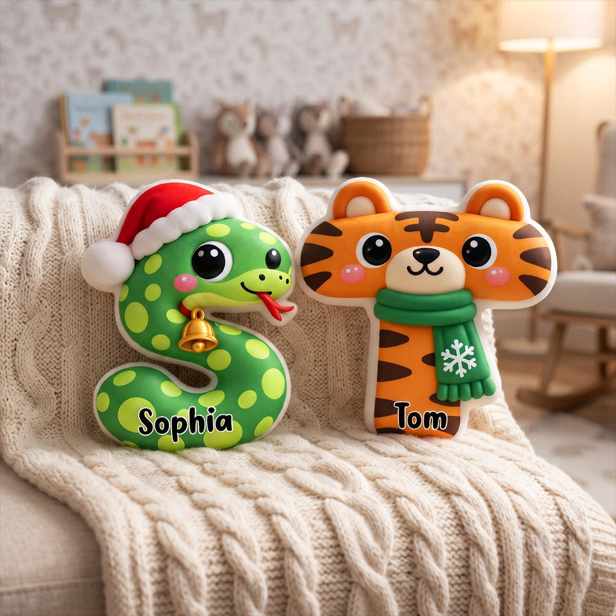 Christmas Animals Letter Custom Shaped Pillow - Personalized Gifts for Kids a357709a-92fc-457d-ae5e-a8ad962f3a8b-4-1-.png