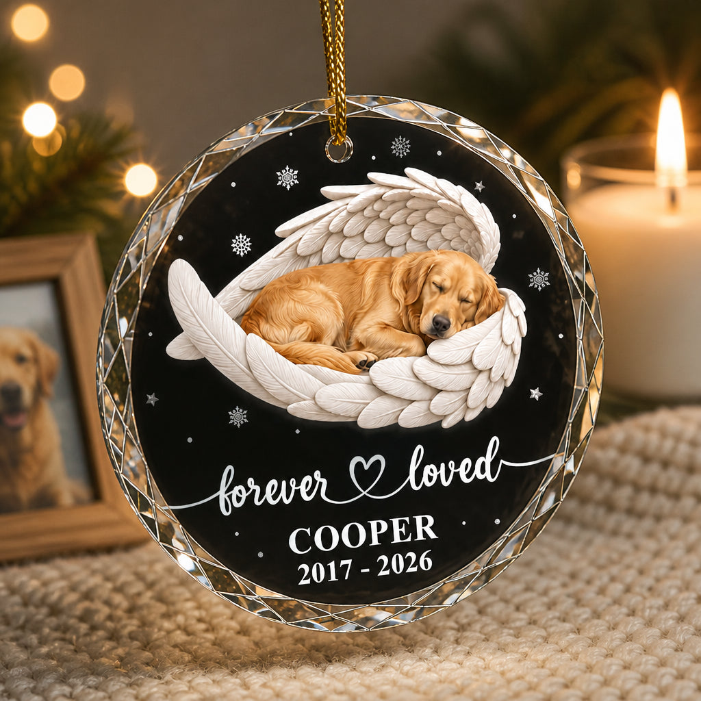 Forever Loved Pet Memorial Crystal Ornament - Personalized Crystal Ornament a35a9af6-d8c6-4bc2-87c9-362b2cdc41b2.jpg