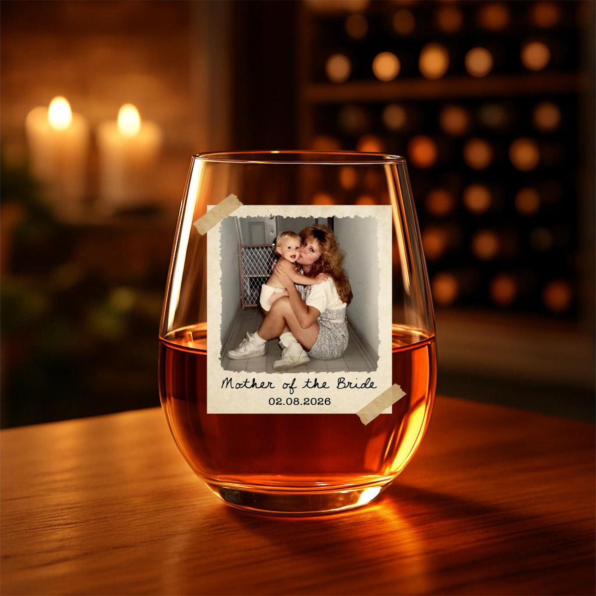 Custom Photo Mother of The Bride or Groom Gifts, Custom Picture Wine Glass Gift for MOB/MOG Wedding Favor Gift For Mom, Stemless Wine Glass a3805af6-f73e-4b94-bcc3-ba6d09a63968-4.png