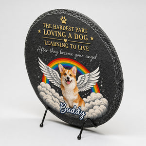 Angel Dog Memorial Stone – Rainbow Wings Pet Photo + Name - Personalized Slate Memorial Stone a38fb828-2b1b-437f-bf0c-fd18d474630a.jpg