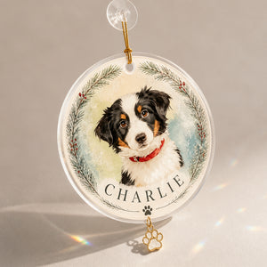 Custom Pet Watercolor Portrait Ornament with Name - Personalized 1 Layered Suncatcher with Charm a3bc8865-cda5-4f02-9e7c-5d7f0d9158c8.jpg