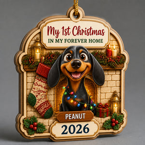 My 1st Christmas In My Forever Home – Custom Pet Photo 3-Layer Wood Ornament - Personalized 3-Layered Wood Ornament a3cdc7aa-afa3-46ec-9c1e-d3188517439f.jpg