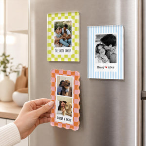 Personalized Checkered Frame Photo Magnet, Custom Family Photo Magnet, Besties Photo Manget, Couples Photo Magnet, Dog Cat Photo Magnet a3f0dbf4-affb-4b02-b936-366ee09b6902-11.jpg