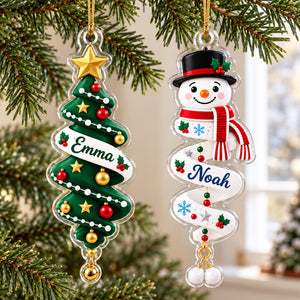 Personalized Spiral Christmas Ornament, Custom Name Acrylic Ornament, Santa Snowman Christmas Tree Ornament, Kids Name Gift, Christmas Decor a3f6d49a-1306-4015-8b3d-ca12fae2a231-4.jpg