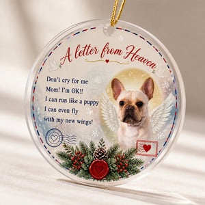 A Letter From Heaven - Pet Memorial Photo Acrylic Ornament - Personalized Transparent Acrylic Ornament a406879e-3ea5-4e2d-8018-d1648edd13ce.jpg