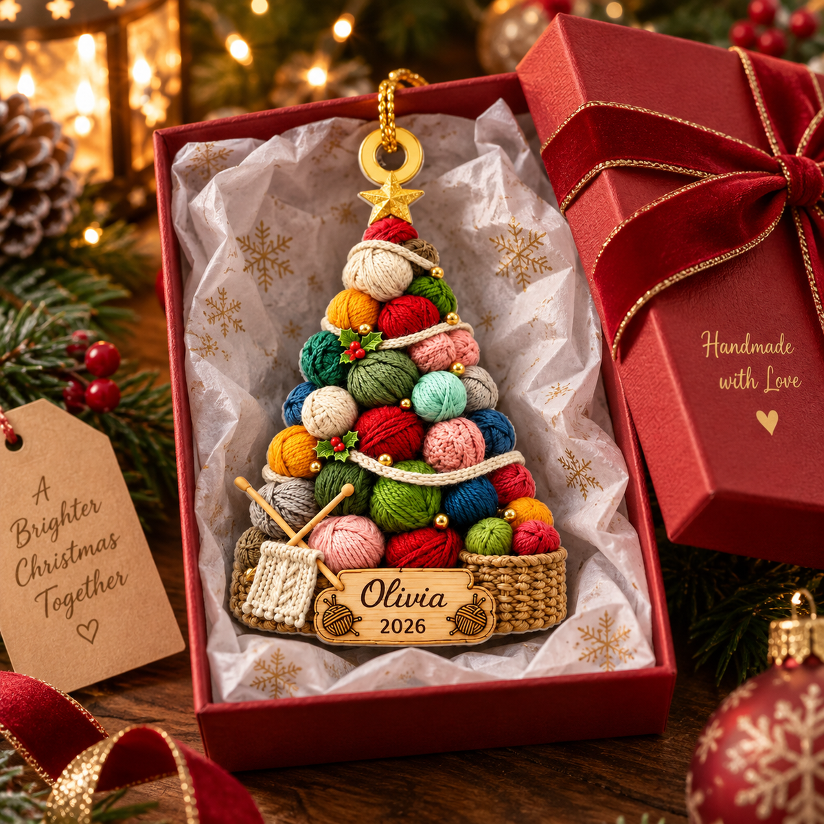 Personalized 2D Flat Knitting Wool Christmas Ornament, Crochet Ornament, Crochet Lover Gift for Mom, Grandma Christmas Gift, Yarn Lover a40be412-5397-40b3-b902-37303c3540f3-fdder-3-.png
