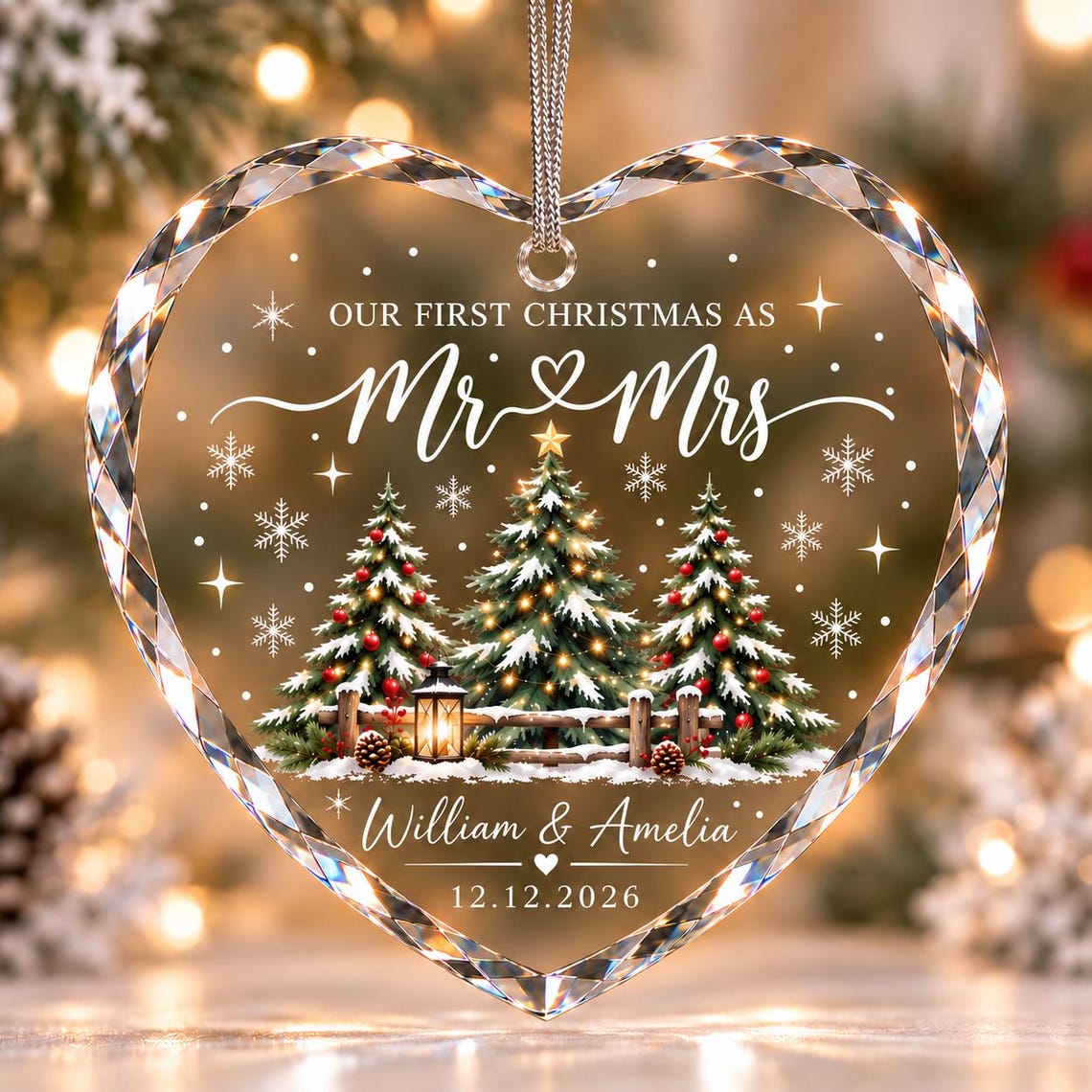 Personalized First Christmas Married Glass Ornament, Our First Christmas as Mr and Mrs, Newlywed Gift with Names & Date a411d086-0139-478f-bba0-f49bdc253ca3-2.jpg
