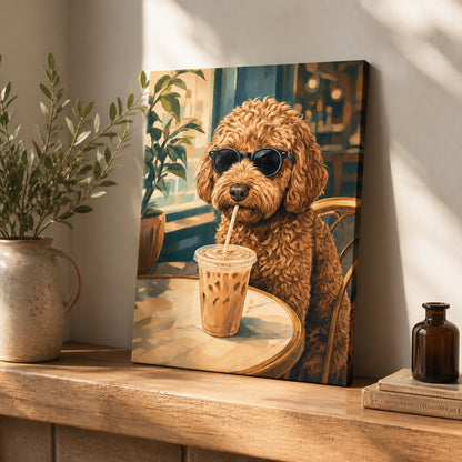 Custom Coffee Pup Portrait Canvas - Personalized Canvas a4171b8d-e1e5-4a44-abbb-2a3da57faa80.jpg