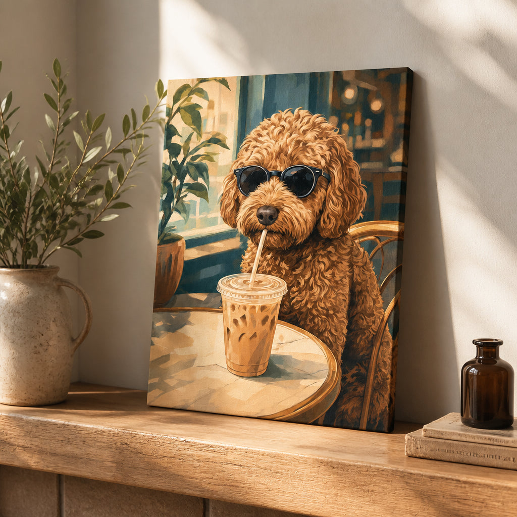 Custom Coffee Pup Portrait Canvas - Personalized Canvas a4171b8d-e1e5-4a44-abbb-2a3da57faa80.jpg