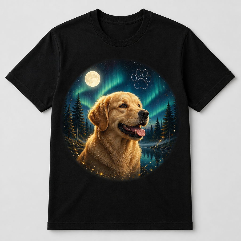 Custom Pet Under Aurora Night – Photo-to-Fantasy Tee - Personalized T-shirt a439ad50-fc99-4044-ac48-132ce4aac75b.png