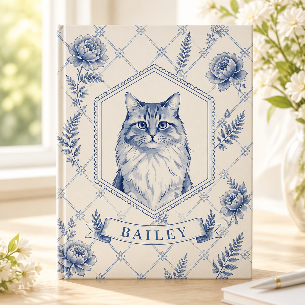 Chinoiserie Blue Custom Pet Portrait Hardcover Notebook - Personalized Hardcover Notebook a47dd65e-b5ef-4525-bfd7-993247e03606.png