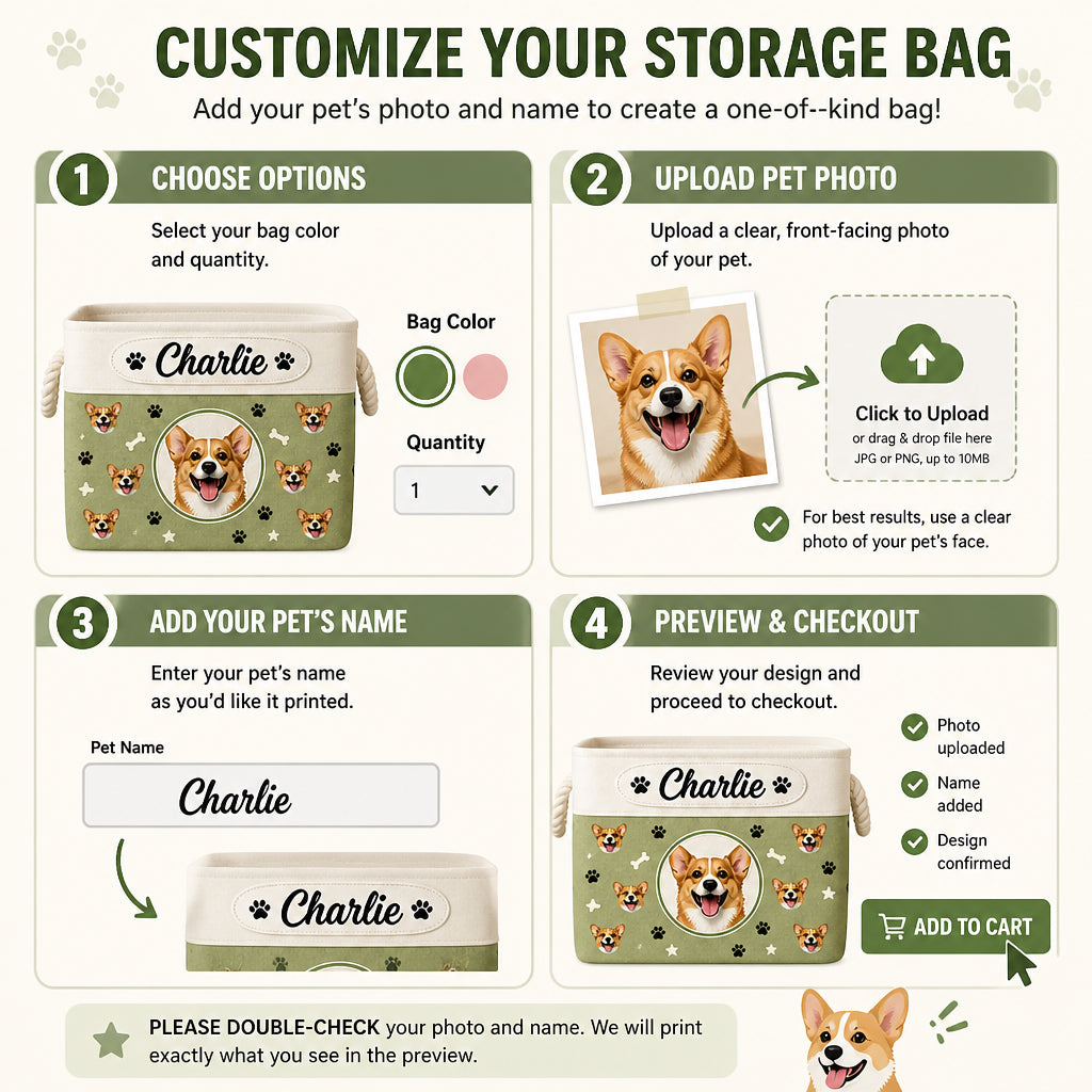 Custom Pet Photo Storage Bin with Name - Personalized Storage Bag a47f411a-8c1c-4cd7-8bad-7ccc73696e38.jpg