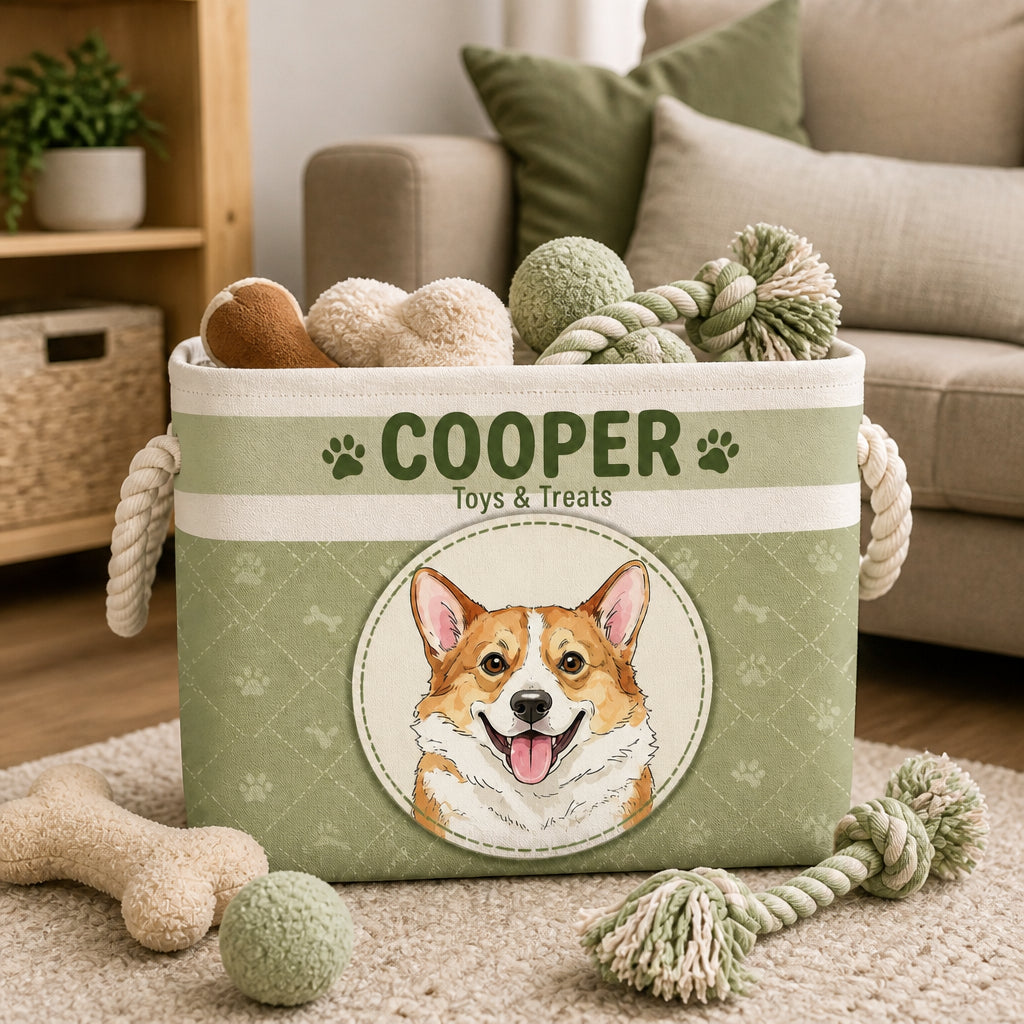 Personalized Pet Toy Storage Bin – Photo-To-Cartoon Portrait + Name - Personalized Storage Bag a491a826-9a8d-4d10-ba2e-9e619dc3d091.jpg
