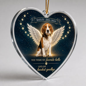 Pet Memorial Heart Acrylic Ornament – Favorite Hello Hardest Goodbye (Photo, Name & Years) - Personalized Transparent Acrylic Ornament a4a399e3-85f3-46d6-bf87-c69e9ff52436.jpg