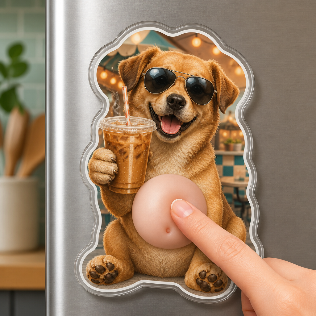 Custom Pet Coffee Club Acrylic Fridge Magnet - Personalized Acrylic Refrigerator Magnet - Soft Rubber Belly a4b68b8b-1162-44da-b40c-bb128e67d37d.png