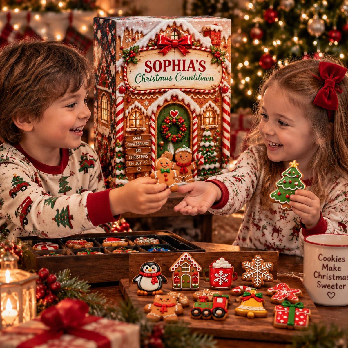 Personalized Gingerbread Advent Calendar, 24 Christmas Ornaments Countdown, Cute Holiday Decor, Custom Name Xmas Gift for Family a4c4e87b-b64b-41d0-af7f-84b72151ce28-il_1588xN.8589106329_7r1j.jpg