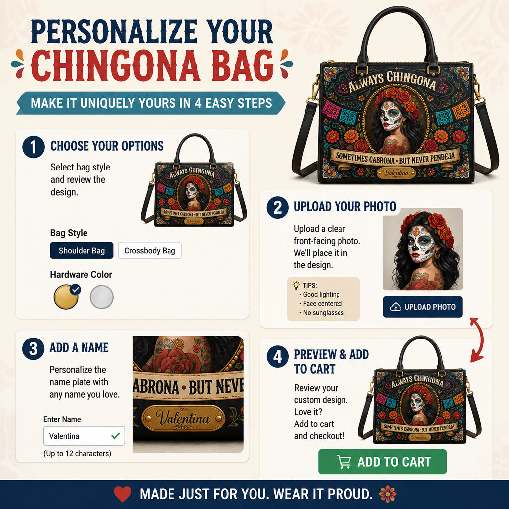 Always Chingona Sugar Skull Shoulder Bag – Personalized Name - Personalized Leather Shoulder Bag a4db91ae-33a4-4458-ab31-08df546cdda3.jpg