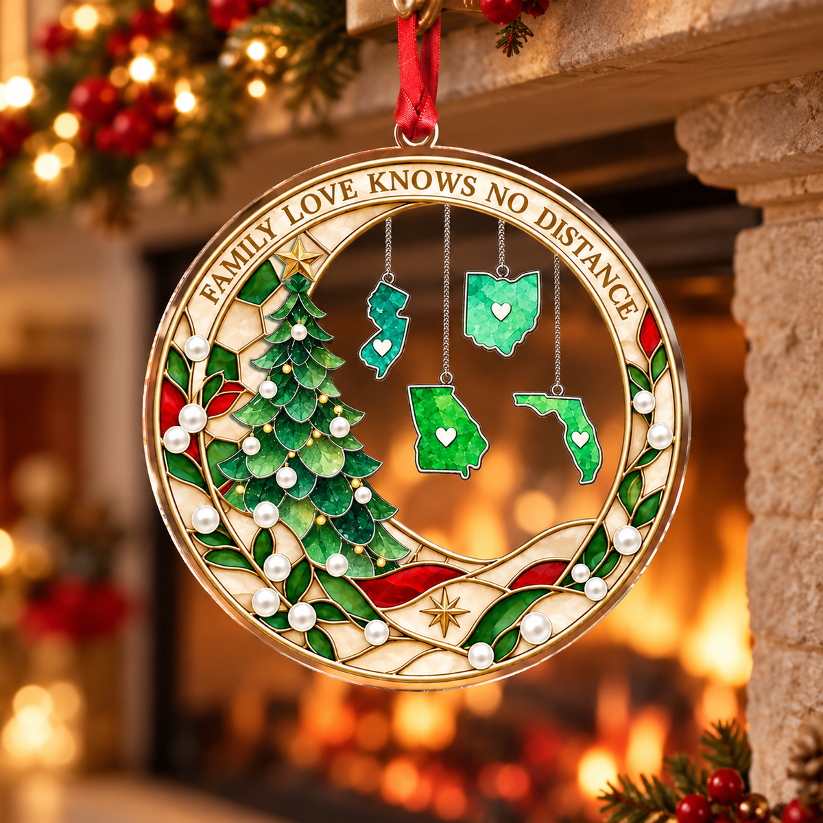 Personalized Family Love Knows No Distance Christmas Acrylic Flat Ornament, Custom State or Country a4e90918-f414-4060-93e8-6780464f6b58-banner-2.png