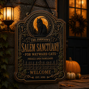 Salem Sanctuary Cat Sign – Personalized Family Name & Year - Personalized Wood Acrylic Sign a4edaa9c-1b81-48aa-ab34-3bec9a23c151.jpg
