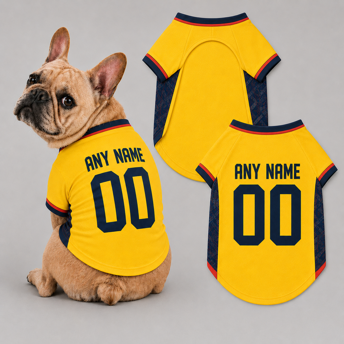 Ecuador Dog Tshirt 2026 World Cup Pet Clothes Jersey Style Custom Name and Number Pet Clothes Gifts