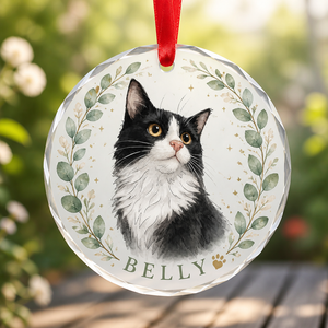 Custom Cat Watercolor Portrait Transparent Acrylic Ornament with Pet Name - Personalized Transparent Acrylic Ornament a50353a3-0fff-4230-99f8-0eafcf428cc5.png