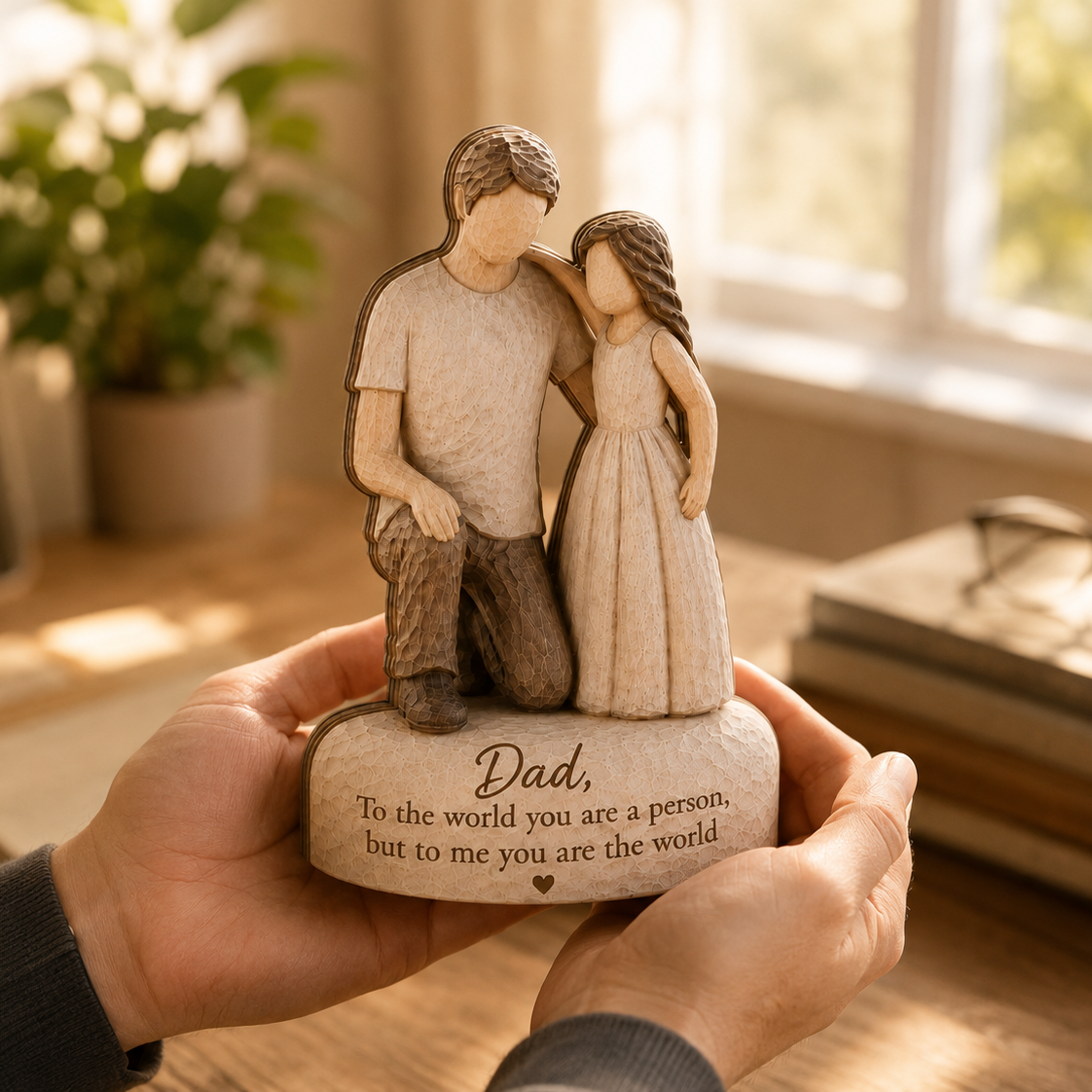 Personalized I Will Always Be Your Little Girl Father & Daughter Dancing Wooden Block, Custom Girl Father Gifts, Customized Sign Decorations for Dad, Fathers Day Birth Day Gift For Dad From Daughter