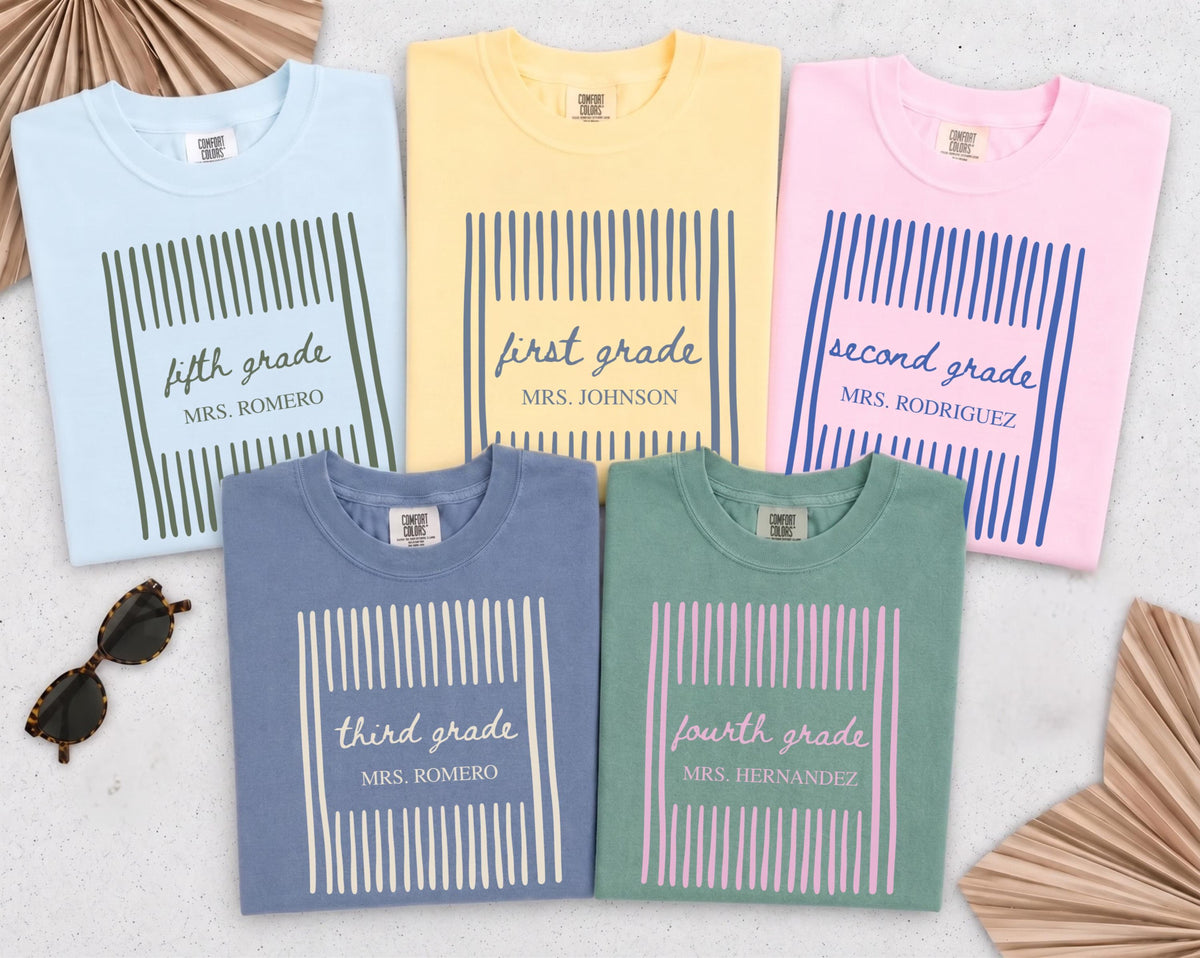 Grade Level Teacher Shirt,Comfort Colors Back To School Tee,Teacher Team Shirt, First Second Third Fourth Fifth Grade Teacher Matching Shirt a52e9e1a-6f76-4def-9367-ed53193bca3e-2.jpg