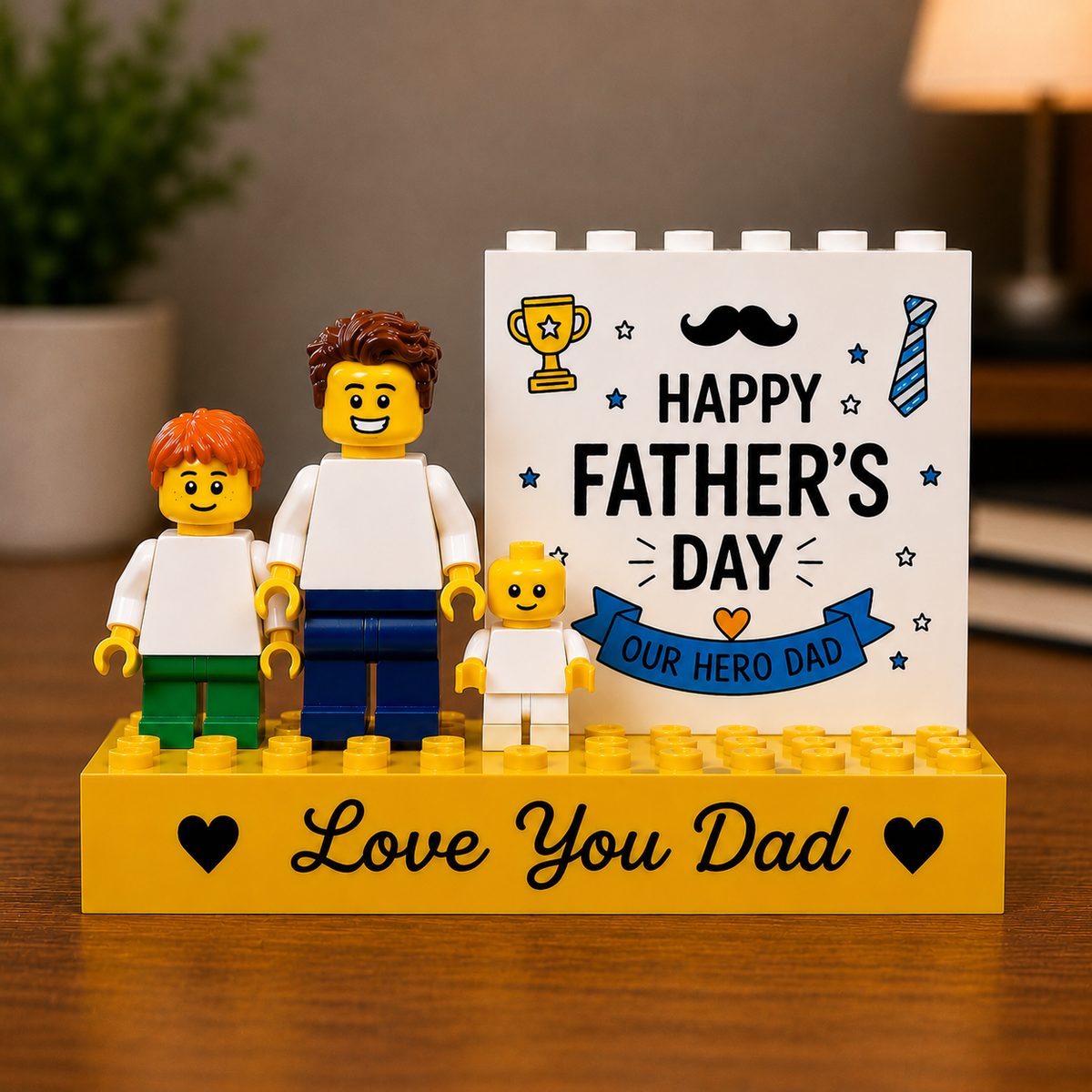 Our Hero Father's Day Personalised Minifigure Gift for Dad, Custom Family Keepsake Figures, Sentimental Gift for Best Daddy