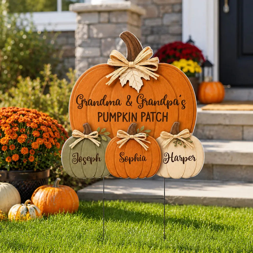 Fall Vibe Grandpa Grandma's Pumpkin Patch - Personalized Yard Sign - Fall Decor For Grandparents a55baa59-e1eb-4248-af95-88737849ad11-3.webp