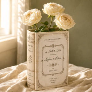 Custom Toile De Jouy Ceramic Book Vase, Personalised Wedding Gift for Couple, Bridal Shower Gift, Engagement, Wedding Gift, Bridesmaid Gift a56c6862-10ce-4e6d-a522-b74c06c9136b-1.jpg