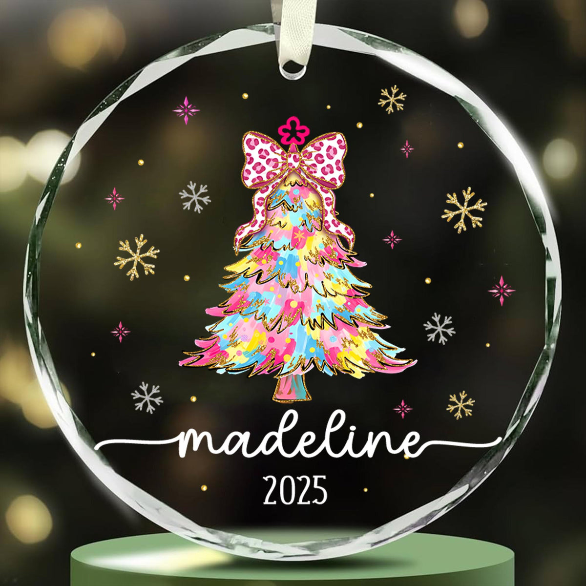 Personalized Christmas Tree Ornament 2026 – Custom Name Glass Ornament with Bow, Unique Holiday Gift for Her or Family a588942a-fbda-4361-8fa5-46ea074b81ad-5.jpg