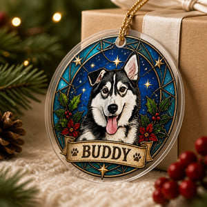 Custom Stained-Glass Pet Portrait Ornament – Name Plate - Personalized Transparent Acrylic Ornament a5b1e096-9ab9-4fc5-a863-43f26c460043.jpg