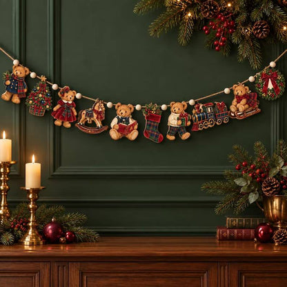 Wooden Christmas Garland: Ten Teddy Bear and Toy Pieces with Tartan Details a5b62d5a-b00f-4494-86b8-81c16c28e310-dftuh56-3-.jpg