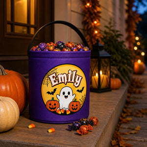 Personalized Halloween Treat Bucket – Moon & Ghost Name Badge - Personalized Halloween Fabric Basket a5b6957f-9422-4ab8-9f9b-3677475e09f2.jpg