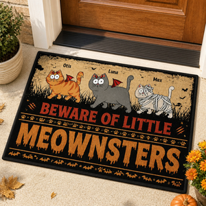 Beware of Little Meownsters - Custom Pet Cartoon Doormat - Personalized Doormat a5c16780-6e45-4786-9074-27ae1c00830e.png