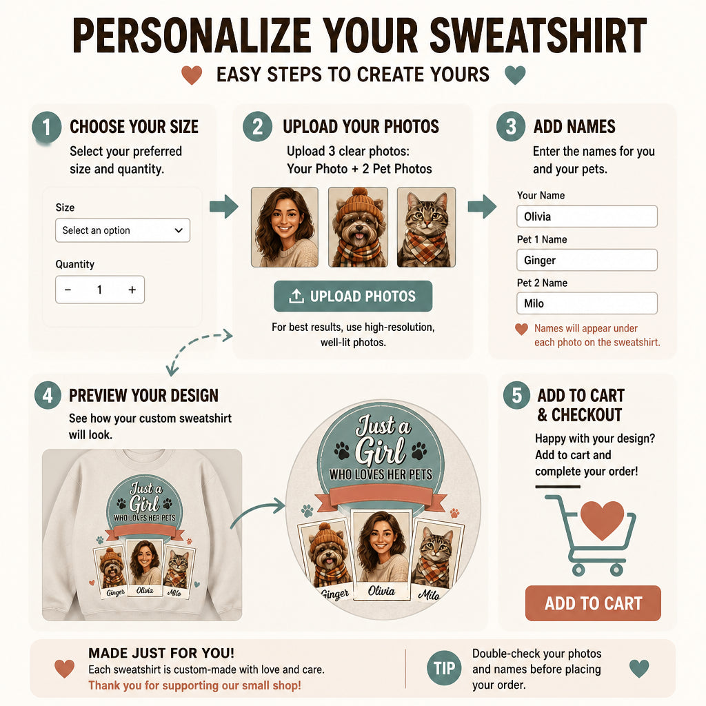 Just A Girl Who Loves Her Pets — Custom Portrait Sweatshirt - Personalized Sweatshirt a5e568e9-d10b-4309-a355-3f67340b17c8.jpg