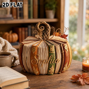 Personalized Fall Book Pumpkin Wooden Block, Custom Pumpkin Book Nook Decor for Book Lovers, Unique Librarian Gift, Book Lover Gift a5e65496-41bc-47b7-915e-0016b0719674-6.jpg