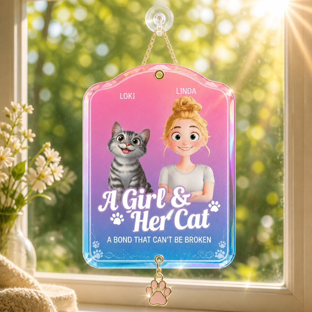 A Girl & Her Cat — Personalized Hardcover Notebook - Personalized 1 Layered Suncatcher with Charm a61759db-7585-47ad-aed4-456296fde212.png