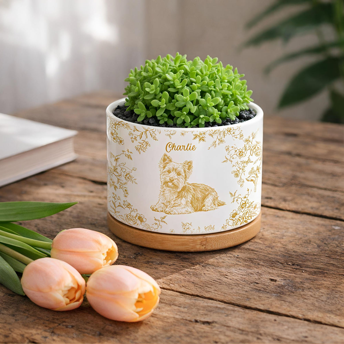 Toile De Jouy Flower Pet Photo, Custom Pet Flower Pot, Personalized Pet Memorial Planter, Dog Loss Remembrance Gift, Dog Lover, Dog Mom Gift a6208525-304f-4a64-b4ec-afe891596622-il_fullxfull.7803286608_7uqf.jpg
