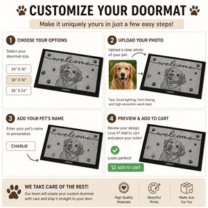 Custom Pet Portrait Welcome Doormat – Name & Line-Art Sketch - Personalized Doormat a6424c73-a329-464d-a498-c39c67a5272b.jpg