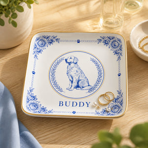Delft Blue Pet Cameo Trinket Tray – Custom Name - Personalized Jewelry Plate a6474dd7-228c-4e10-a70b-39a8944153fe.jpg