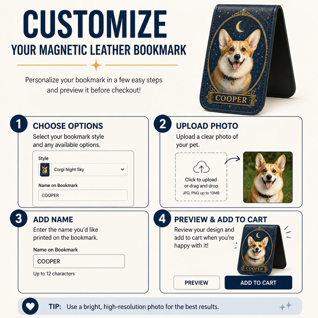 Custom Pet Portrait Magnetic Leather Bookmark – Celestial Night - Personalized Magnetic Leather Bookmark a648ec30-ed03-42d2-babc-b63e3c455df8.jpg