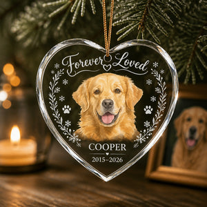 Forever Loved Pet Memorial Crystal Ornament (Photo-to-Portrait) - Personalized Crystal Ornament a652f58b-1b13-4bd6-aac7-de1bd6ec5ba0.jpg